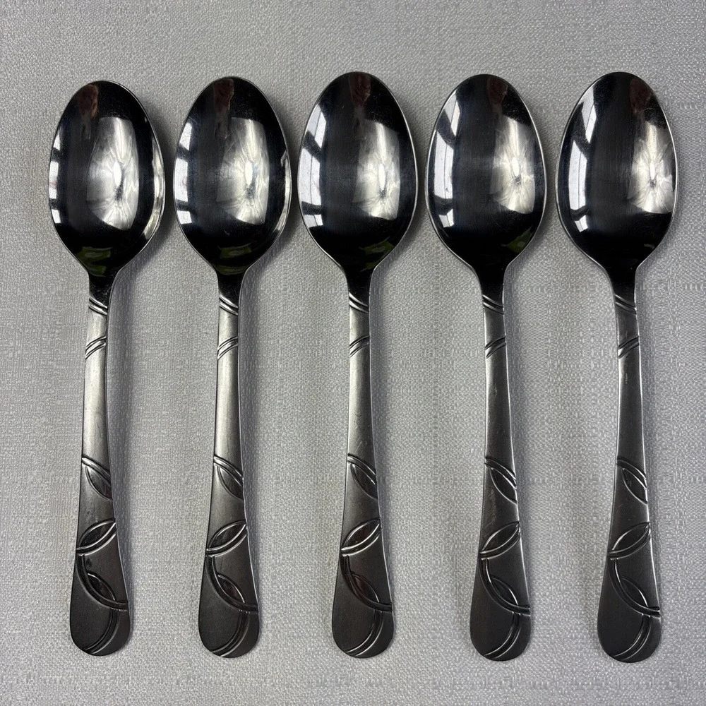 Cambridge Felicity Stainless Steel Soup Spoons Set Of‎ 5 Swirls Modern